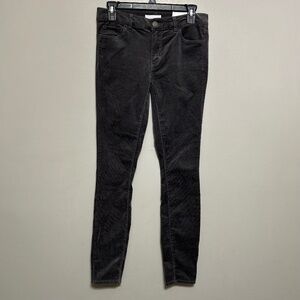 LOFT Women's Pants 2 26 Gray Corduroy Modern Skinny 30X30 Casual Preppy Chic Y2k